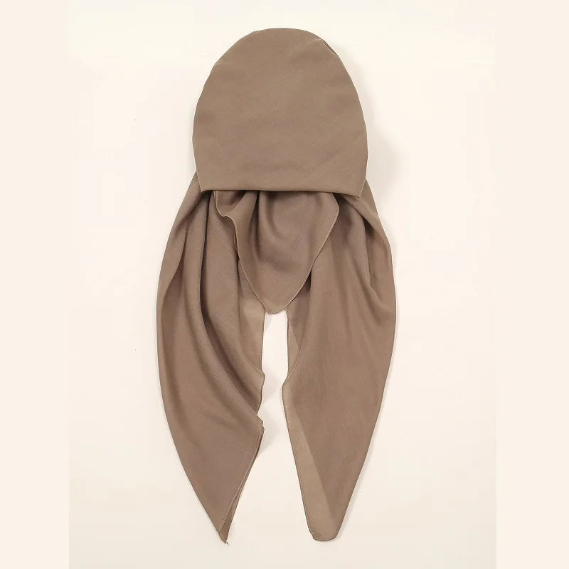 Wholesale Cotton Instant Muslim Hijab Inner Wrap Undercap Triangle Scarf Hijab Plain Islamic Turban Bonnet Soft Headband Hat
