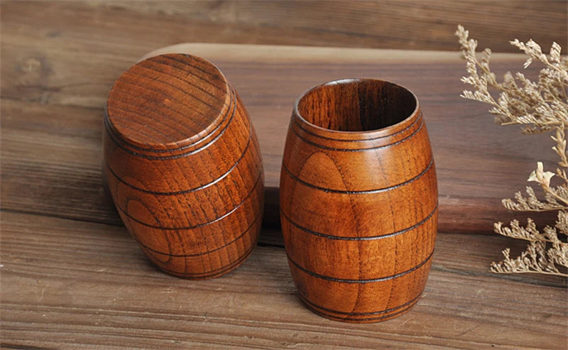 Handmade Spruce Wood Cups – Natural Big Belly Mug for Tea, Coffee & Milk