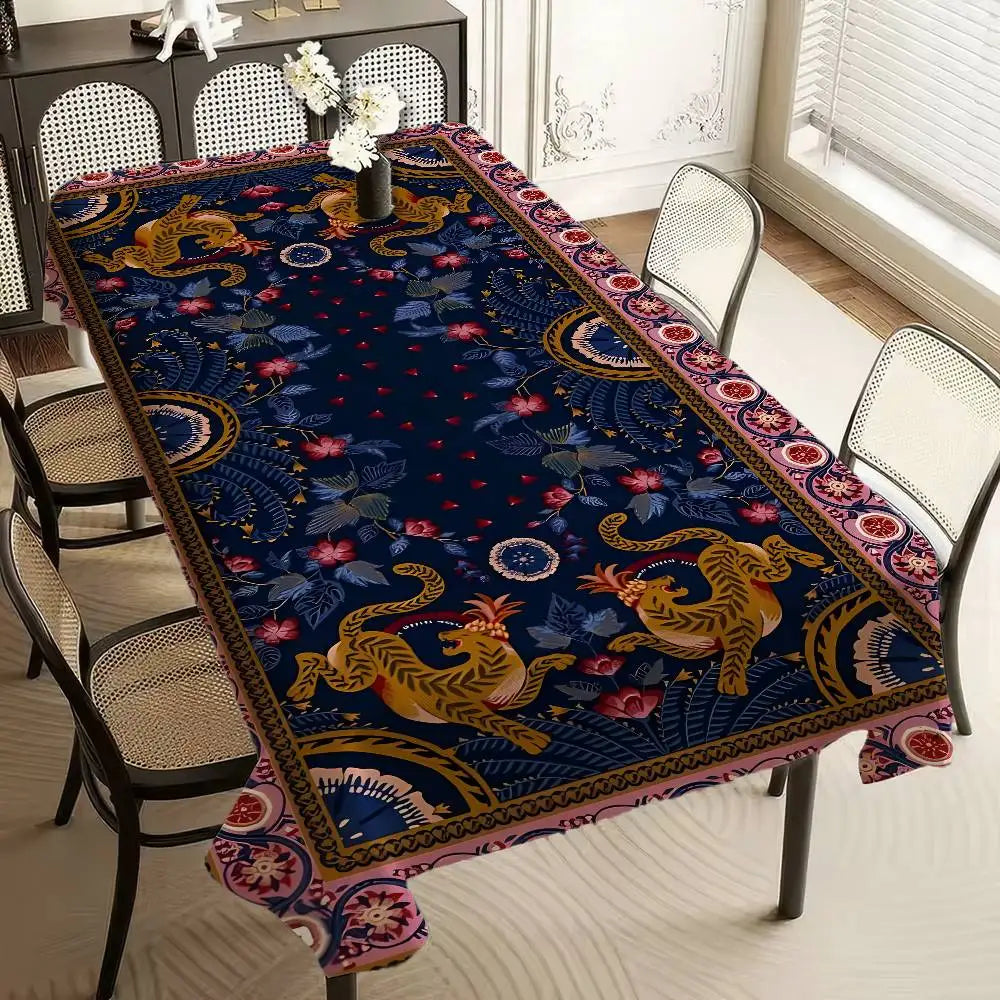 Flying Carpet Aladdin Rectangle Tablecloth - Waterproof, Easy Clean For Home Dinners, Parties & Outdoor Picnics