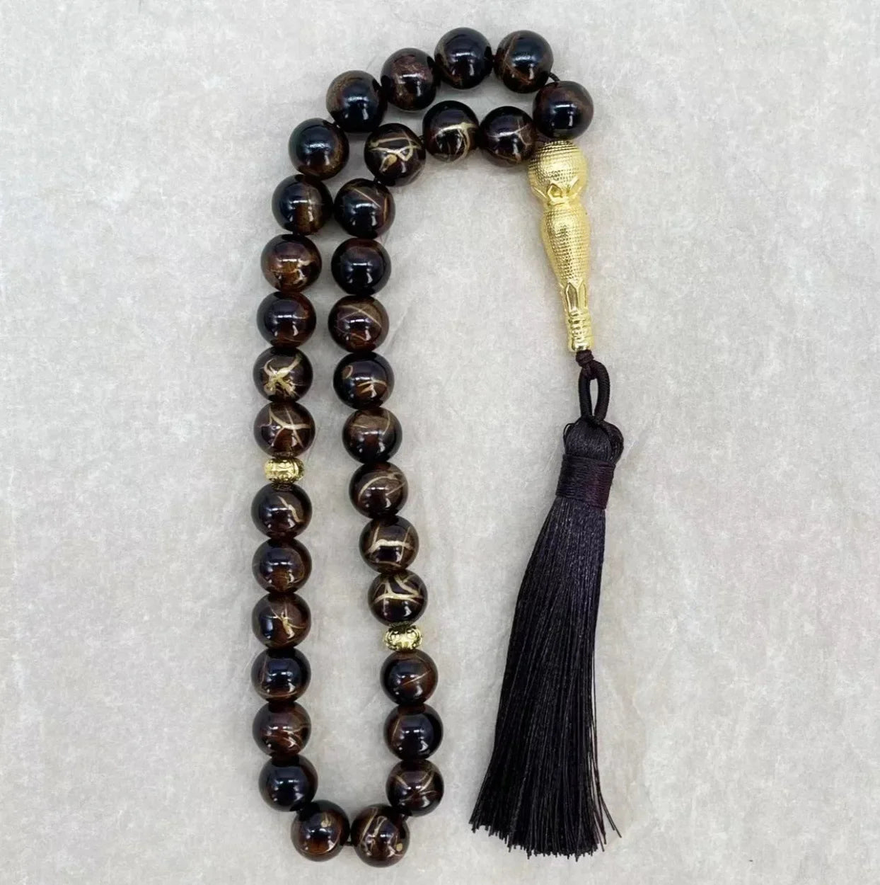 Handmade 10mm 33 Beads Glass Jewelry Bracelet Ramadan Muslim Rosary Tasbih Islamic Arab Prayer Beads Charm Bracelets Festival