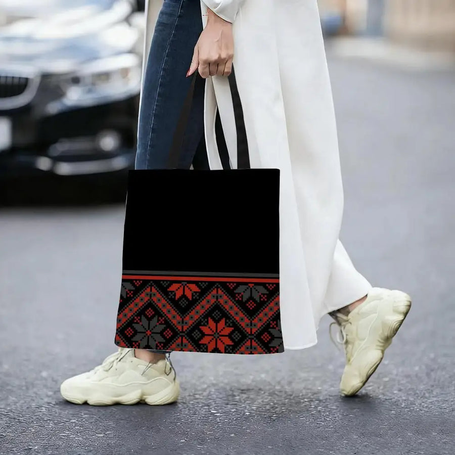Ethnic Bloom – Classic Floral Lightweight Canvas Tote