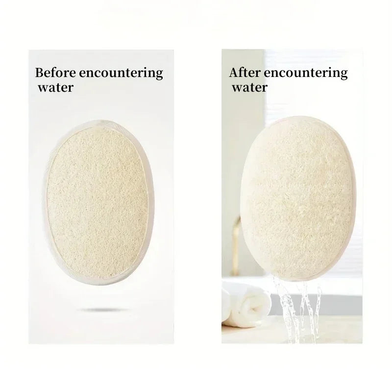 1/2Pcs Natural Loofah Skin Bath Wipes  Foaming and Mud Scrubbing Bath Wipes Bath Towels Bath Flower Accessories