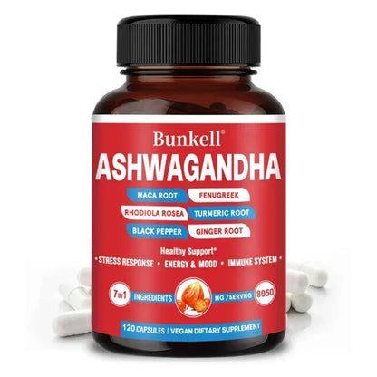 KSM-66 Organic Ashwagandha Capsules with Maca,Turmeric| Non-GMO, Vegan | Premium Formula Health Supplement