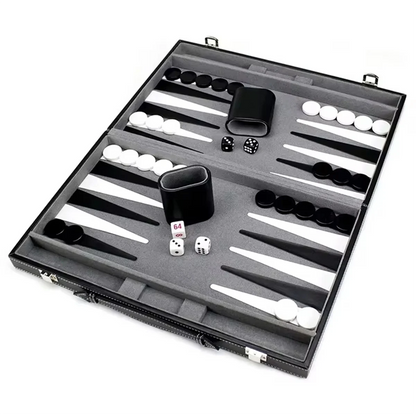 Classic Board Game with Leather Case Folding Board,Gift Package,Portable Travel Strategy Backgammon Game Set for Adults HYP