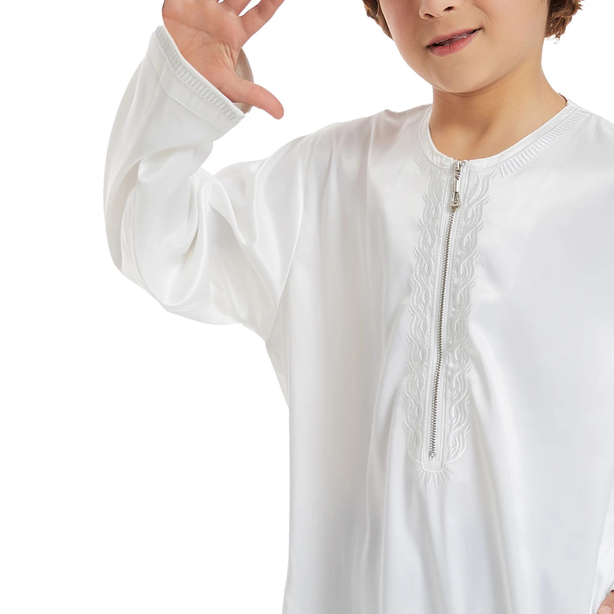 Muslim Children Abaya Ramadan Jubba Prayer Thobe Boys Long Dress Kids Caftan Islamic Robe O-Neck Gown for Kaftan Dubai Arab Robe
