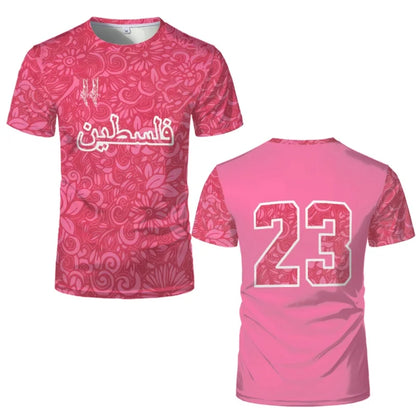 Palestine Flag Graphic Football Jersey T Shirts For Men Short Sleeve Soccer Uniforms Mens Palestinian Flag Sport Tees Shirt