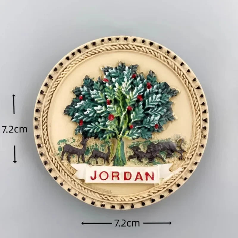 Jordan Fridge Magnets – Hashemite Kingdom & Petra Travel Souvenir, Wedding Gift