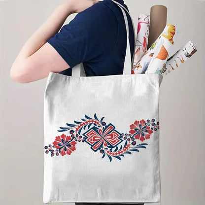The Keffiyeh Keeper – Checkered Pattern Canvas Storage Tote