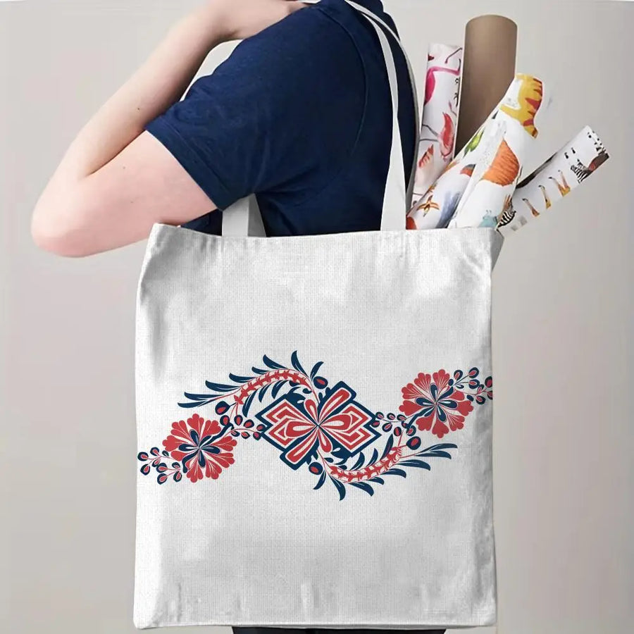 The Keffiyeh Keeper – Checkered Pattern Canvas Storage Tote
