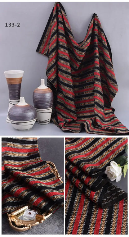 148x100cm Thickener Chenille Jacquard Sofa Fabric Cloth Stripe Luxury Anti-Slip Sofa Cover Boho Fabric Set Luggage DIY Clothing
