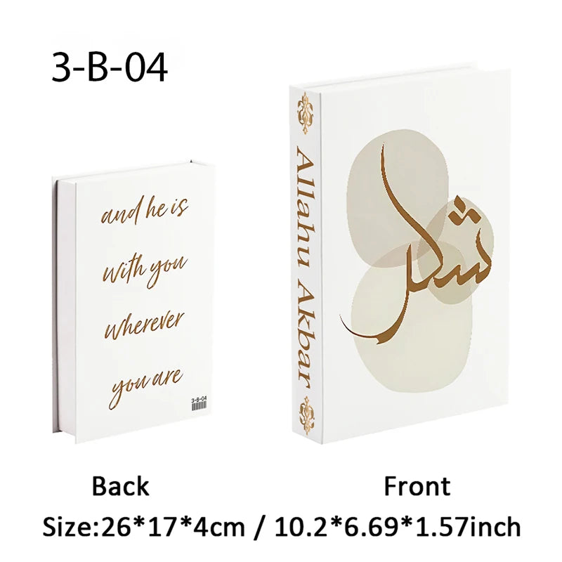 Islamic Ramadan Luxury Fake Book Storage Box Decorative Books Kaaba Mosque Muslims Arch Moroccan Coffee Table Shelf Home Decor