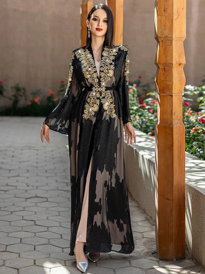 Dubai Dream – 2-Piece Embroidered Kimono Set for the Muslim Woman