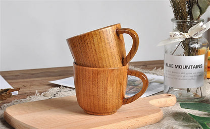 Handmade Spruce Wood Cups – Natural Big Belly Mug for Tea, Coffee & Milk