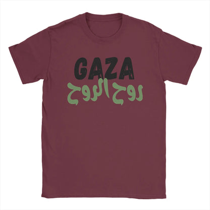 Gaza T Shirt for Men Cotton Humorous T-Shirt Round Collar  Tee Shirt Short Sleeve Clothing Birthday Gift