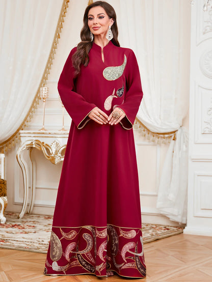 Elegant Eid Muslim Evening Party Jalabiya Marocain Dress Ramadan Arabic Embroidery Abaya Islamic Turkish Moroccan Kaftan Gown