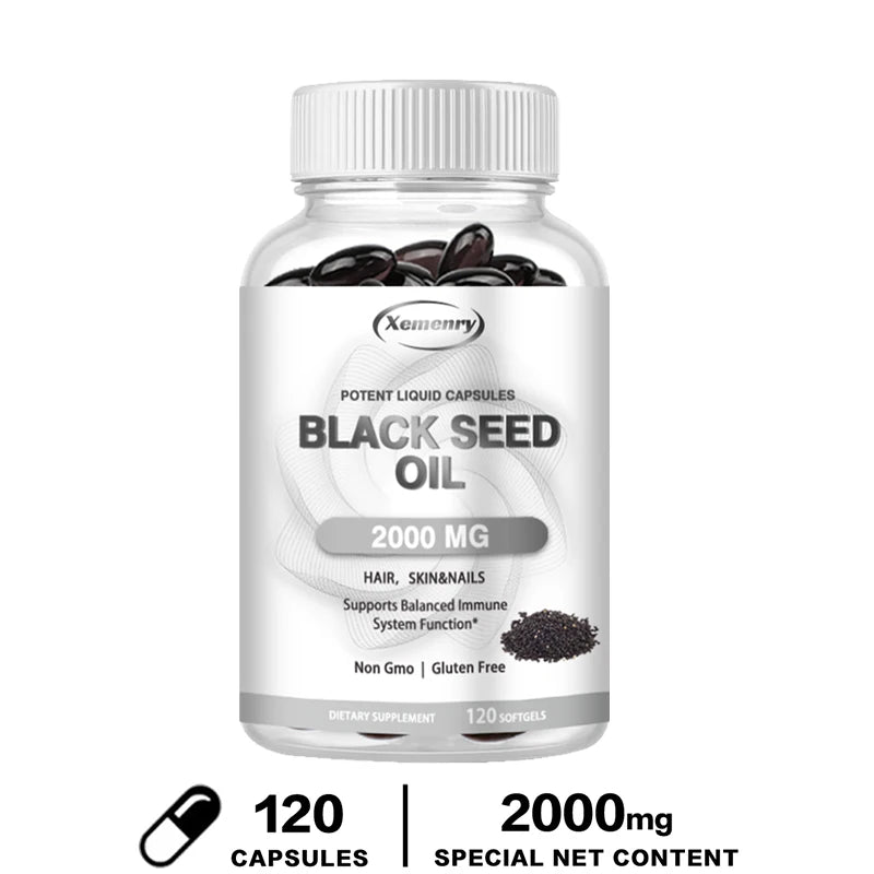 Black Seed Oil - Promotes Overall Health, Strengthens The Immune System, Relieves Indigestion, Antioxidant Properties, Non-GMO
