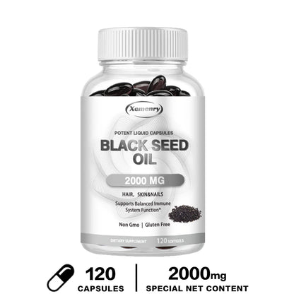 Black Seed Oil - Promotes Overall Health, Strengthens The Immune System, Relieves Indigestion, Antioxidant Properties, Non-GMO