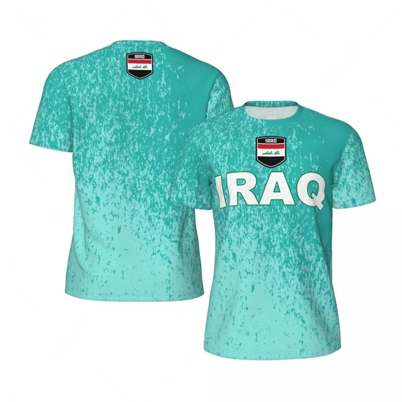 Iraq Flag Graphic Mens Football Jersey Fashion National Emblem 3D Printed Sports T Shirt Casual Oversized Breathable Tees Tops
