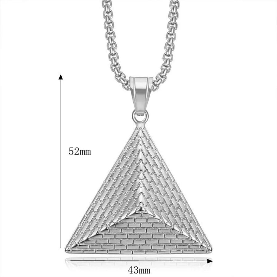Iced Out Egyptian Ankh & Eagle Pendant – Stainless Steel Pharaoh Necklace for Men & Women