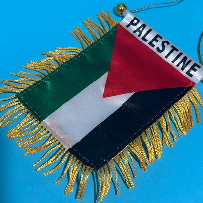 SKY FLAG Palestine Car Window flag 8*12cm Polyester double side printed Palestine Hanging pennant Flags Palestine Mini flag