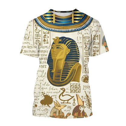 Pharaoh Anubis & Horus 3D T-Shirt – Unisex Retro Egyptian Gods Print Tee