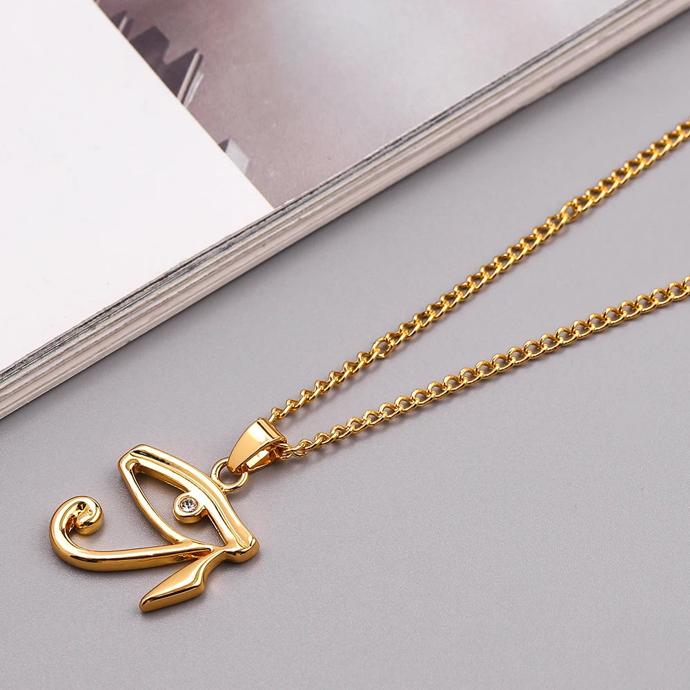 Horus Eye & Eagle Head Pendant – Egyptian Guardian Necklace for Men & Women