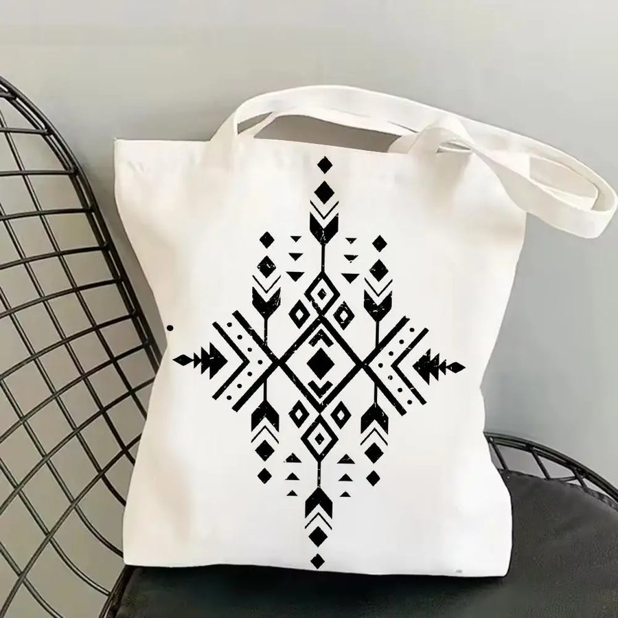 The Keffiyeh Luxe – Double-Sided Checkered Canvas Shoulder Tote