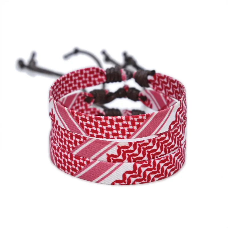 Arabic Scarf Woven Bracelet – Handmade Ethnic Ribbon Jewelry for Men & Women