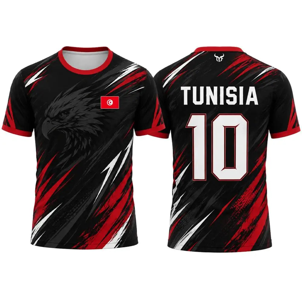 Tunisia Flag Soccer Jersey – Quick-Dry Training Uniform, Unisex O-Neck Top