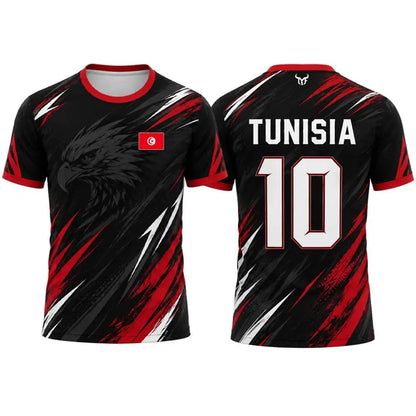 Tunisia Flag Soccer Jersey – Quick-Dry Training Uniform, Unisex O-Neck Top