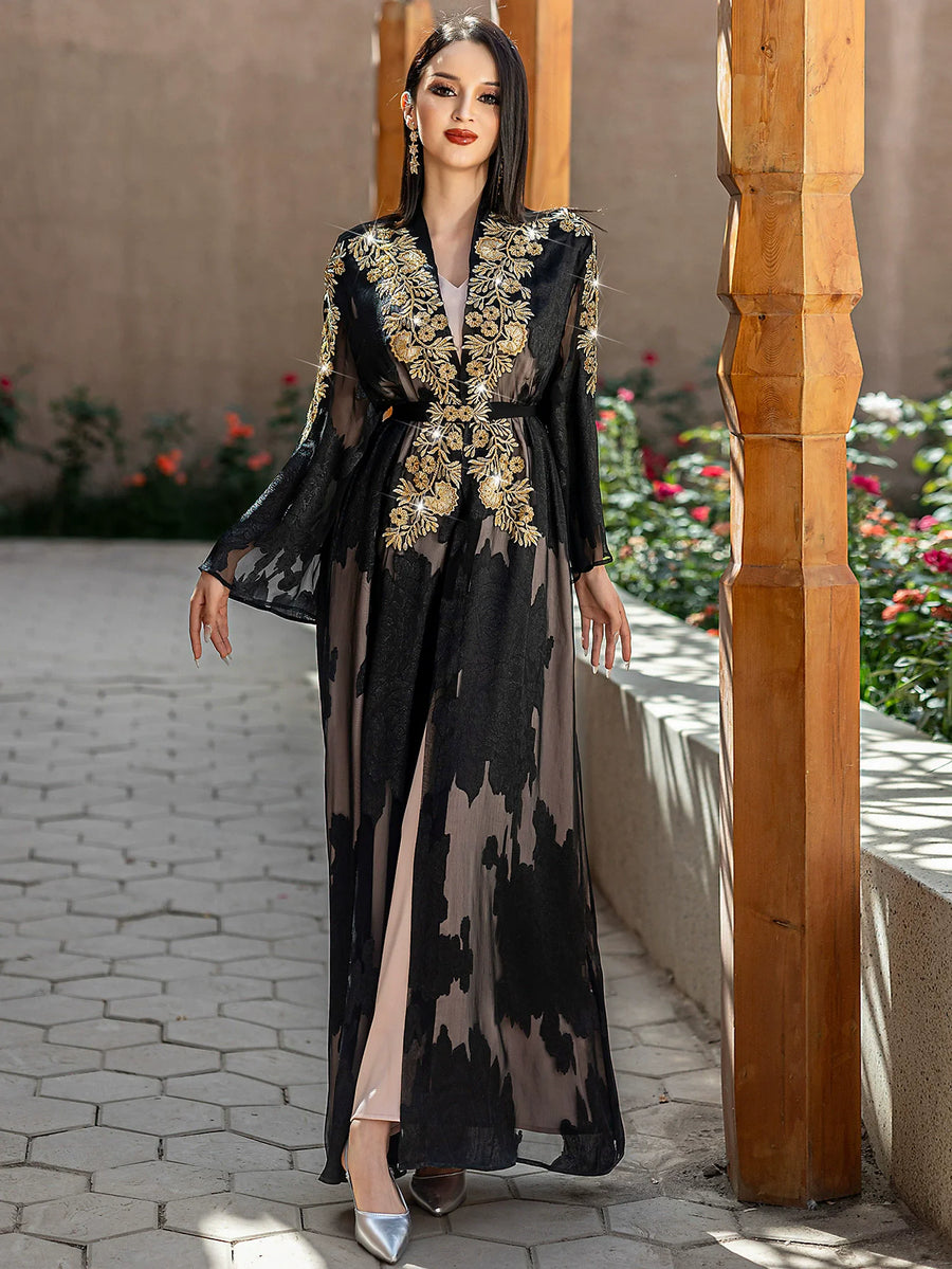 Black & Gold – The 2-Piece Belted Ramadan Set for the Muslim Woman in America