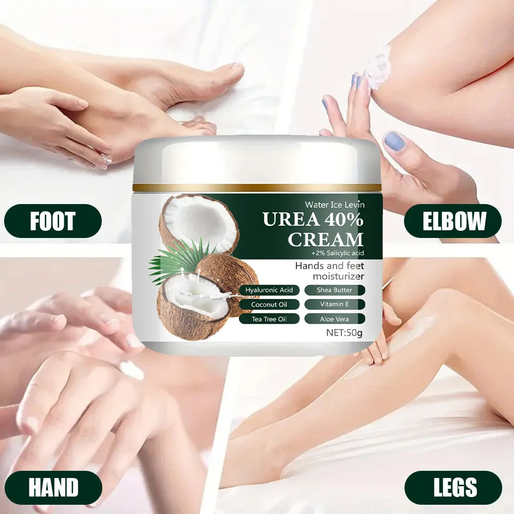 40% Urea + 2% Salicylic Acid Hand and Foot Cream, Highly Effective Moisturizer, Lightweight and Easily Absorbed, Locks in Moisture, Portable and Ready to Use Anytime, Leaves Hands and Feet Light and Smooth
