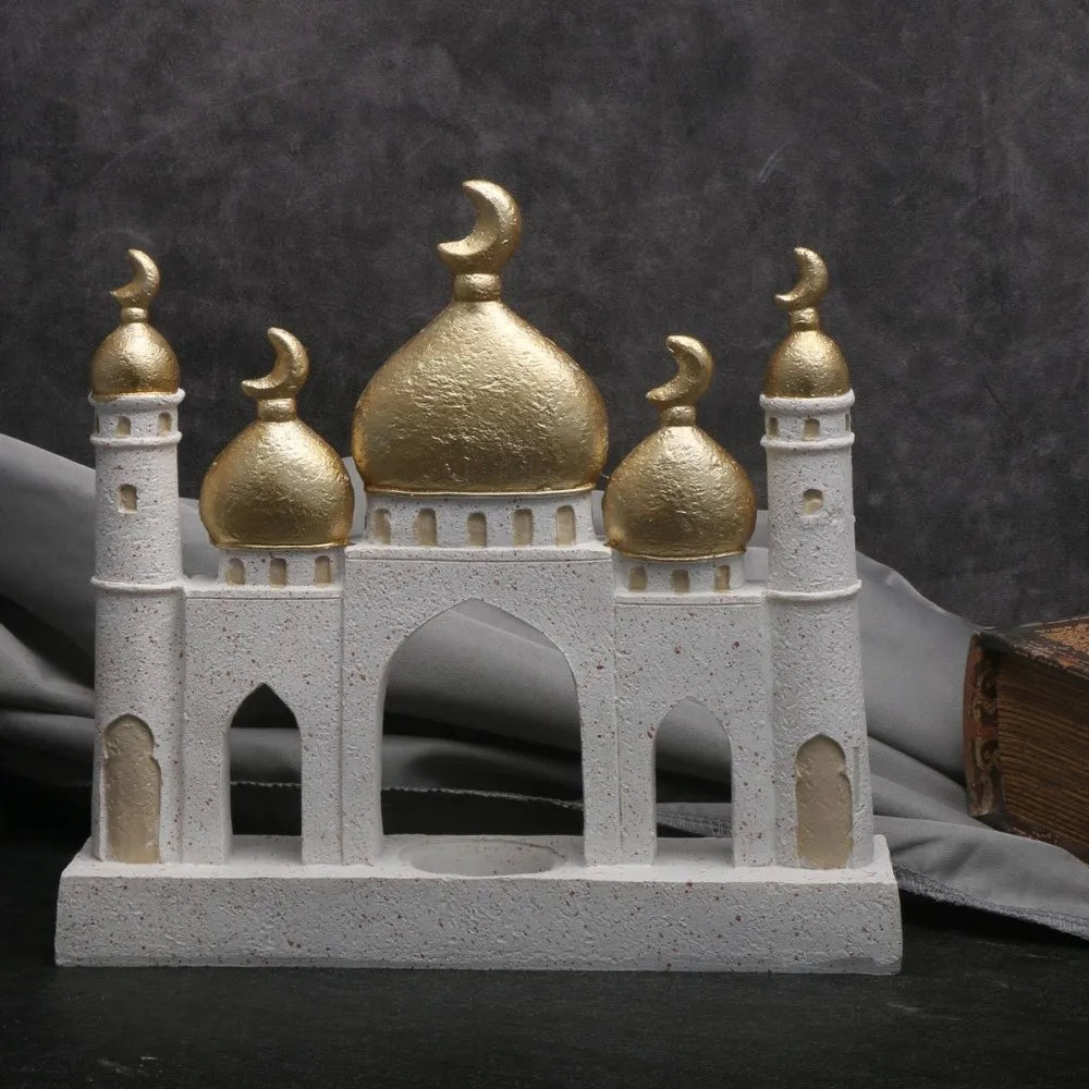 Middle Eastern Style Resin Statue Decor Kaaba Dome Castle House Mosque Islamic Desktop Ornament Islamic Theme Ramadan Muslim