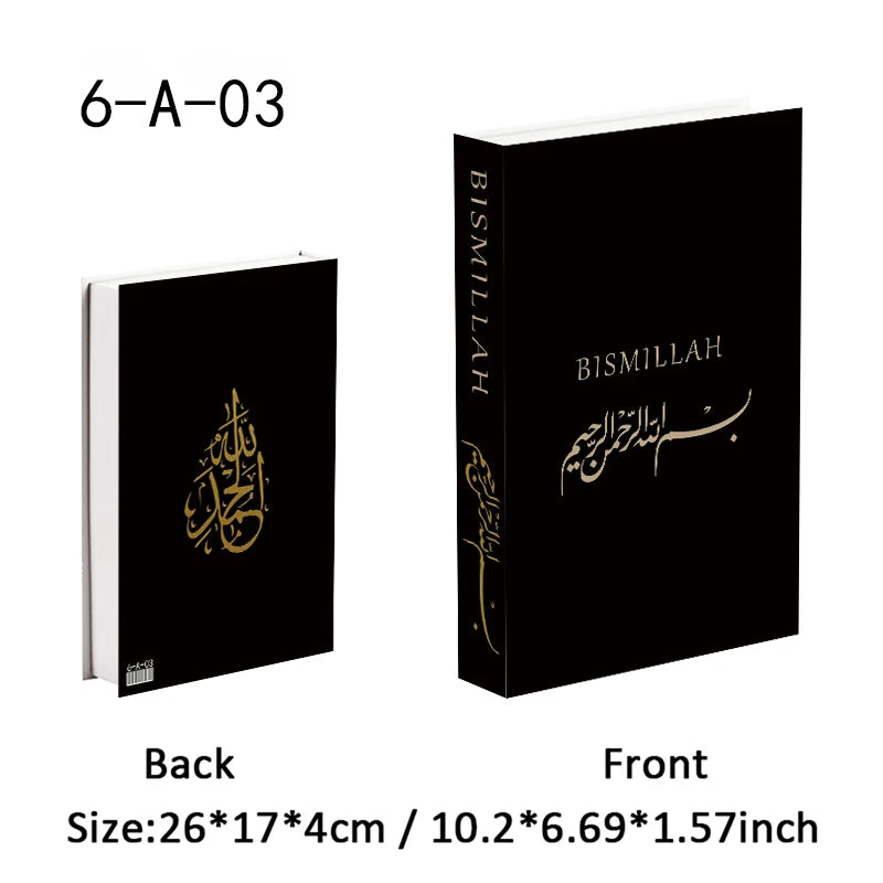Islamic Kaaba Eid Mosque Luxury Decorative Books Storage Box Fake Book Interior Decoration Coffee Table Ornament Bedroom Decor