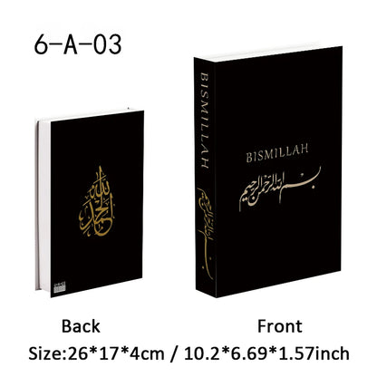 Islamic Kaaba Eid Mosque Luxury Decorative Books Storage Box Fake Book Interior Decoration Coffee Table Ornament Bedroom Decor