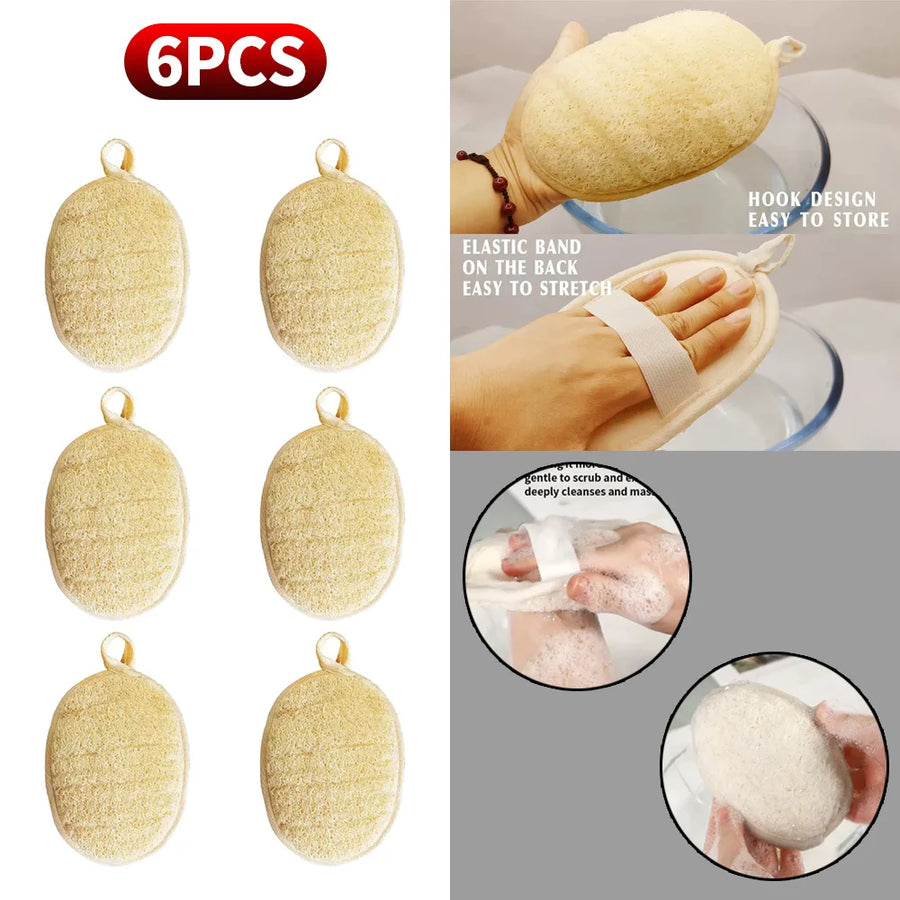 The Loofah Towel – Natural Bath Sponge Set (1/3/6 Pieces)