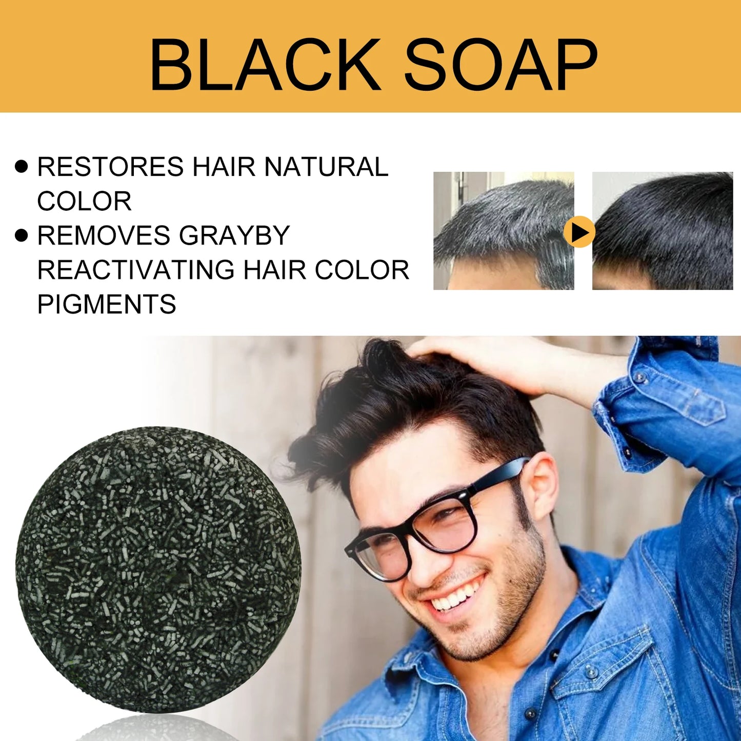 Polygonum Multiflorum Black Hair Shampoo Soap Gentle Coconut Oil Refreshing Oil Control Smoothing Hair Care Handmade Soap