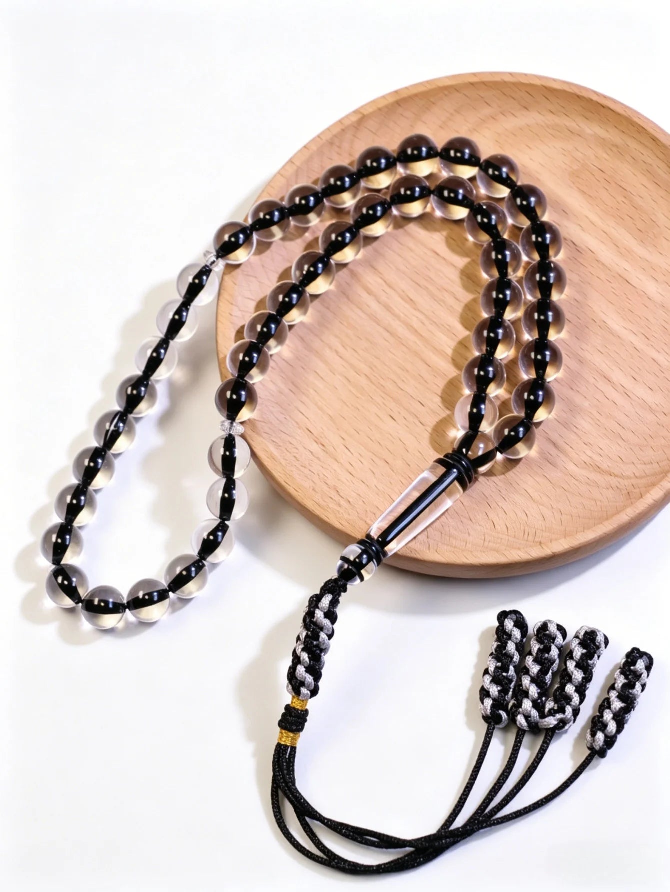 Handmade Mixed Color Tassel Islamic Tasbih 45 Transparent Beads Middle Eastern Prayer Beads