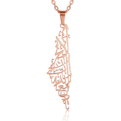 My Shape Palestine Map Pendant Necklaces for Women Men Stainless Steel Hollow Map Necklace Choker Chain Male Jewelry Wholesale