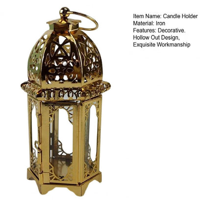 Moroccan European Wind Candlestick Lamp Stand Candle Holder Candlestick Desktop Candlelight Decoration Living Room Tealight