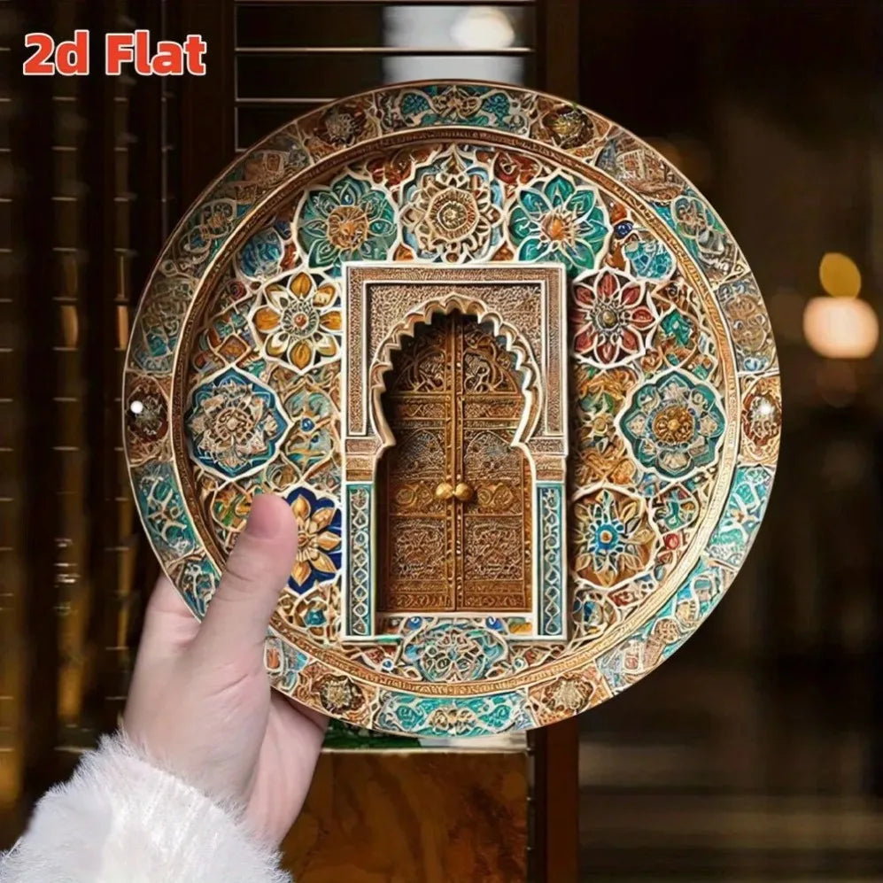 The Moroccan Arch – 2D Aluminum Wall Plaque for Home & Cafe