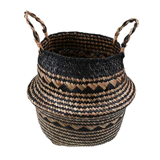 WHISM Handmade Seagrass Storage Basket Flower Pot Rattan Container Toys Organizer Holder Laundry Basket Home Decor Dropshipping