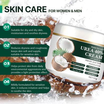 40% Urea + 2% Salicylic Acid Hand and Foot Cream, Highly Effective Moisturizer, Lightweight and Easily Absorbed, Locks in Moisture, Portable and Ready to Use Anytime, Leaves Hands and Feet Light and Smooth