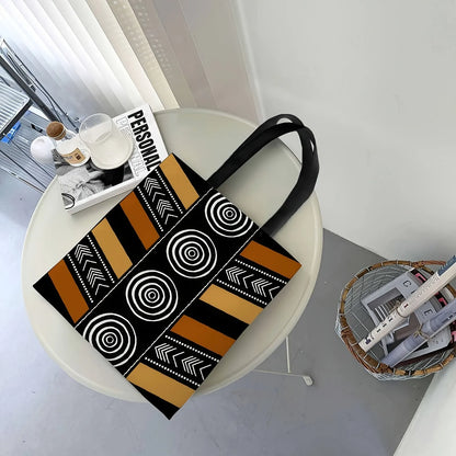 Red & Black Geometry – Traditional Pattern Large Capacity Tote