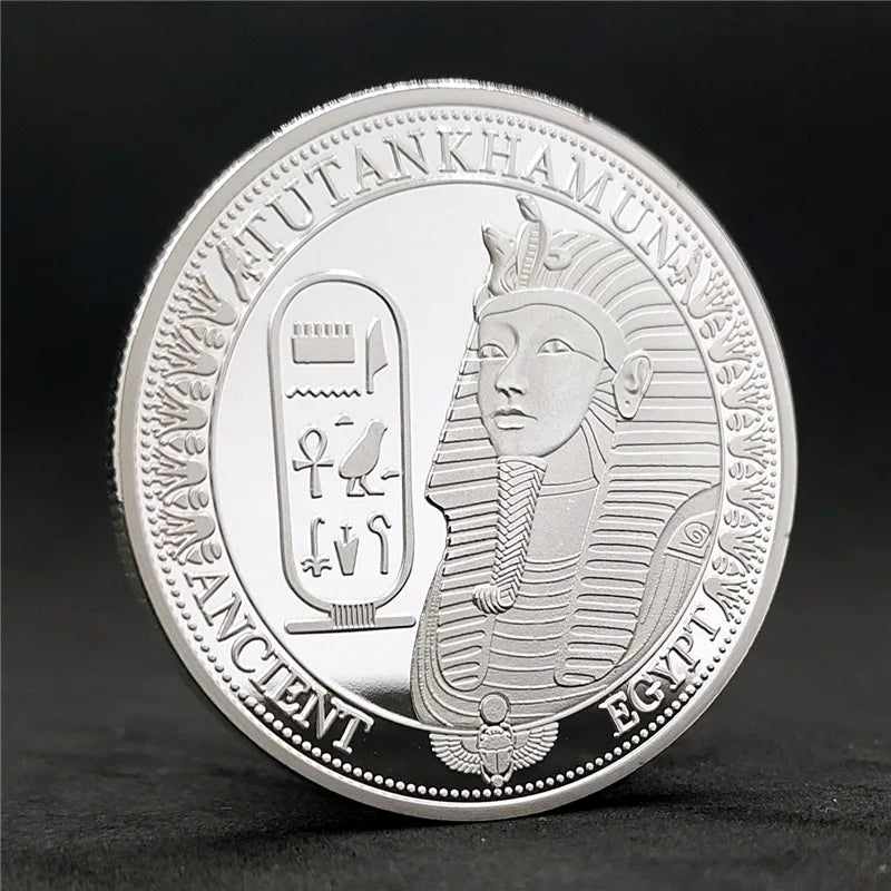 Anubis & Pharaoh Silver Commemorative Coin – Ancient Egyptian Collectible