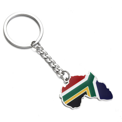 Africa Map Keychain – Stainless Steel Hip-Hop Jewelry, Morocco to South Africa