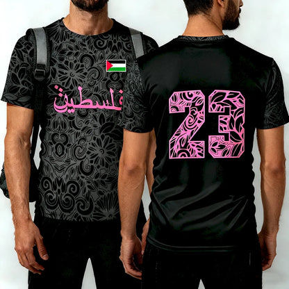 Palestine Football Jersey Youth & Adults Breathable Outdoor Soccer Training Uniform Palestinian Flag Digitally Printed T-shirt