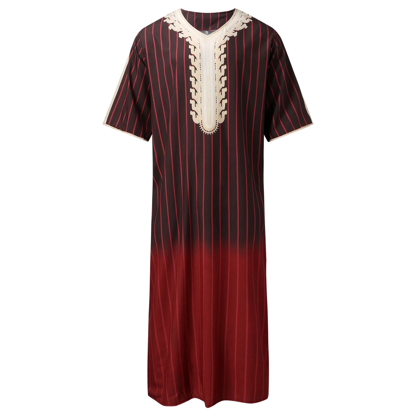 Men's Luxury Graphics Muslim Robes Arab National Loose Casual V-Neck Mid-sleeved Retro Ethnics Jumpsuit Summer M-4XL 2025 New