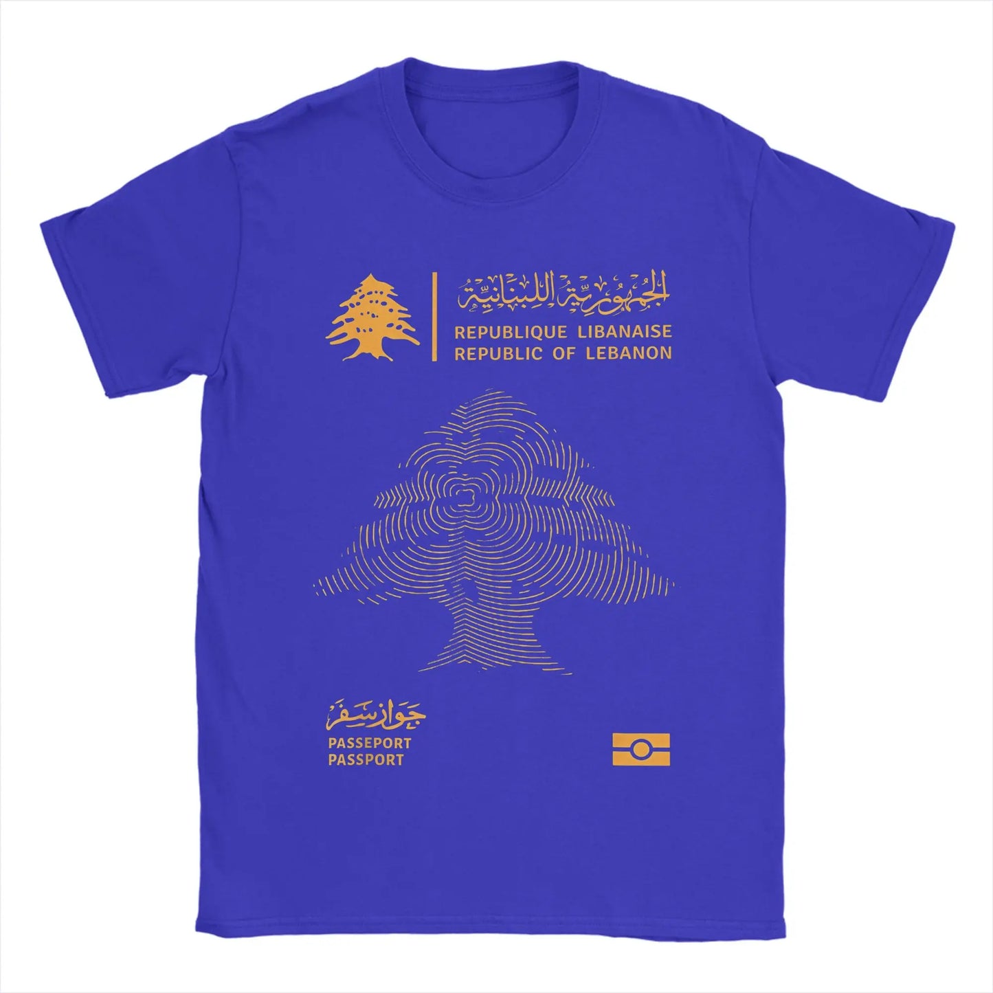 Lebanese Lebanon Passport Flag Men T Shirt  Vintage Tee Shirt Short Sleeve Round Neck T-Shirt Pure Cotton New Arrival Clothes