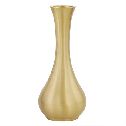 Engraved Gold Brass Vase – Metallic Centerpiece for Flowers & Home Decor